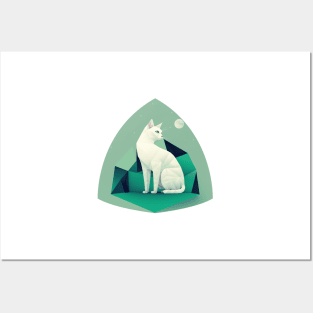 Dreamy White Kitty Posters and Art